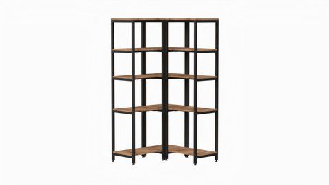 copy_Угловой комплект модульных стеллажей лофт с тумбой под телевизор CMS152b1 CMS151 фото